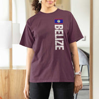 Belize Flag T Shirt For Women Distressed Central American Pride Heritage Gift