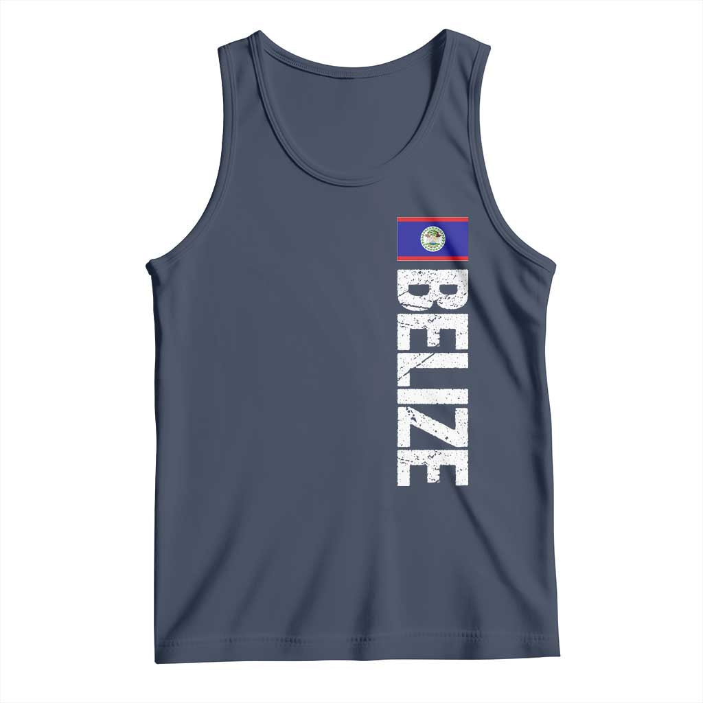 Belize Flag Tank Top Distressed Central American Pride Heritage Gift