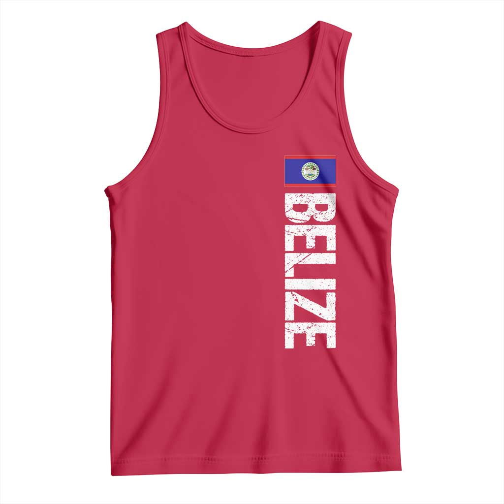 Belize Flag Tank Top Distressed Central American Pride Heritage Gift