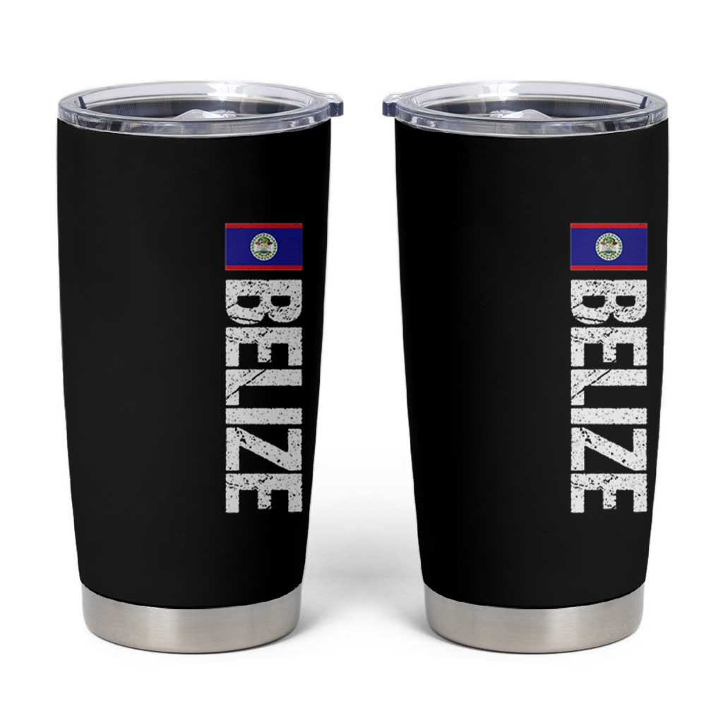 Belize Flag Tumbler Cup Distressed Central American Pride Heritage Gift