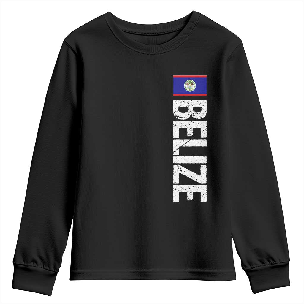 Belize Flag Youth Sweatshirt Distressed Central American Pride Heritage Gift