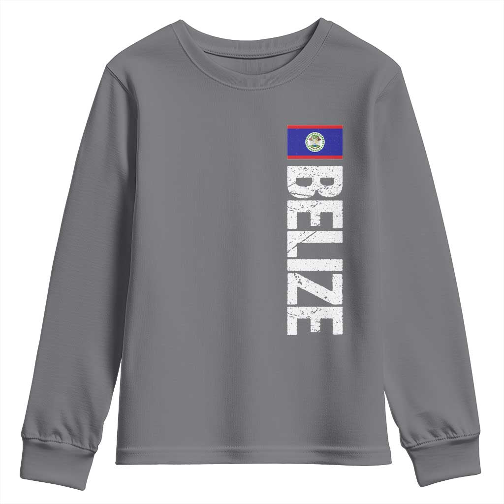 Belize Flag Youth Sweatshirt Distressed Central American Pride Heritage Gift