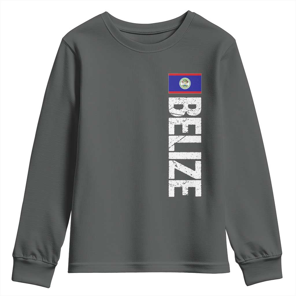 Belize Flag Youth Sweatshirt Distressed Central American Pride Heritage Gift