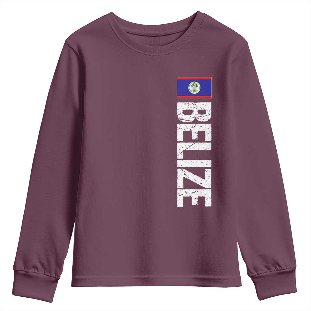 Belize Flag Youth Sweatshirt Distressed Central American Pride Heritage Gift