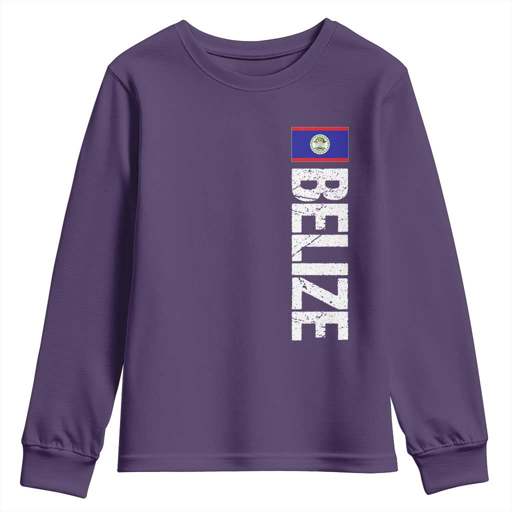 Belize Flag Youth Sweatshirt Distressed Central American Pride Heritage Gift