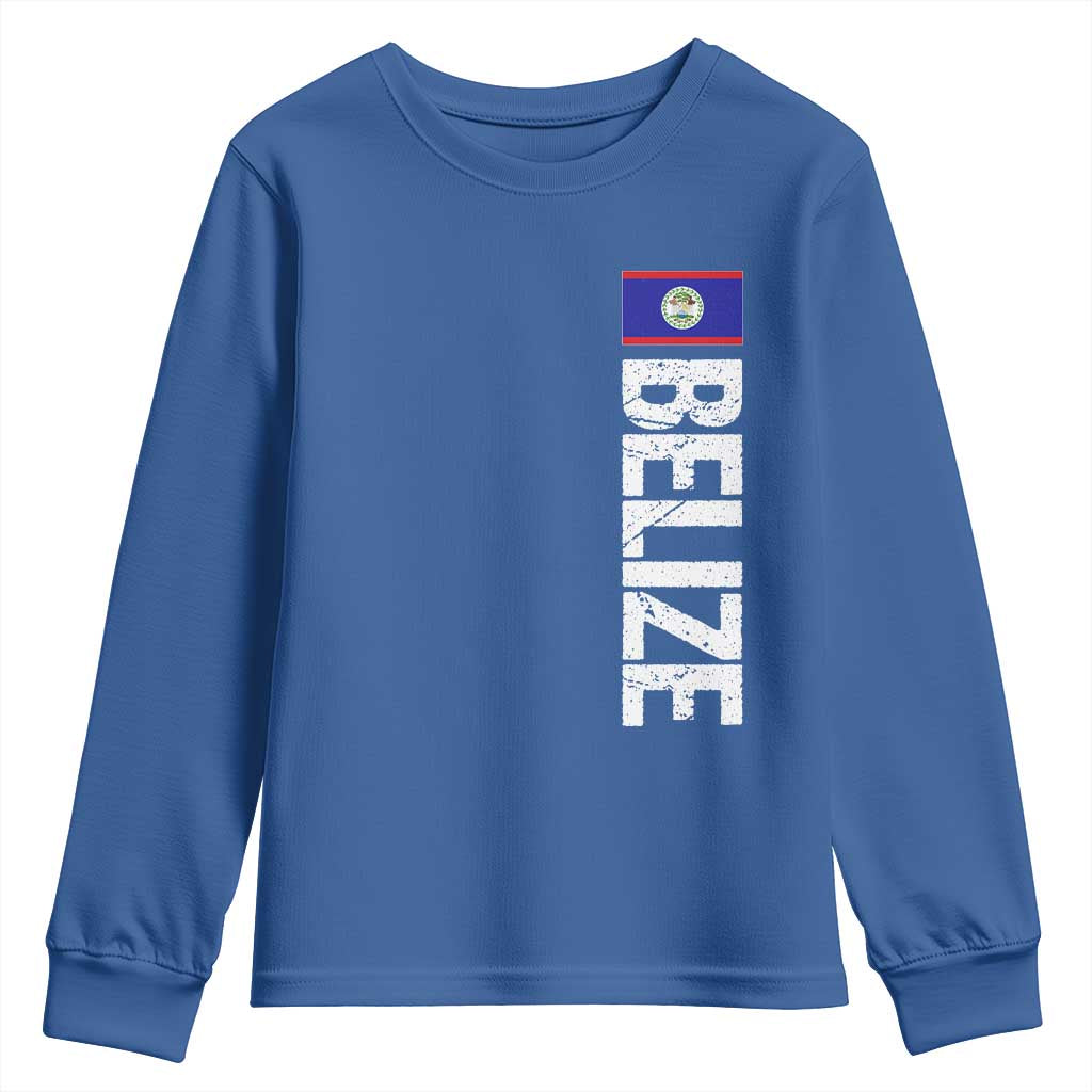 Belize Flag Youth Sweatshirt Distressed Central American Pride Heritage Gift