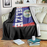 Vintage Belize Throw Blanket Distressed Flag Central American Pride Heritage Gift