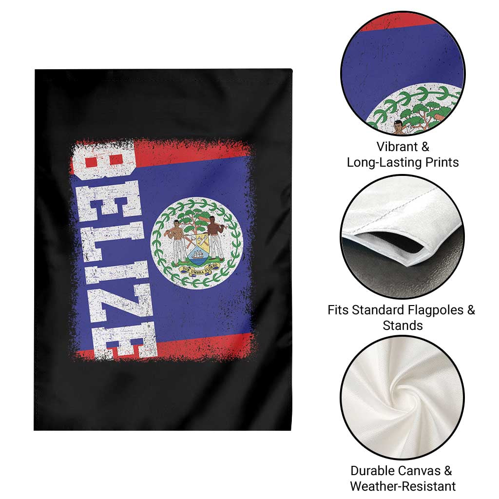 Vintage Belize Garden Flag Distressed Flag Central American Pride Heritage Gift