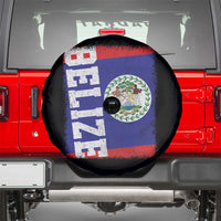 Vintage Belize Spare Tire Cover Distressed Flag Central American Pride Heritage Gift