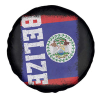 Vintage Belize Spare Tire Cover Distressed Flag Central American Pride Heritage Gift