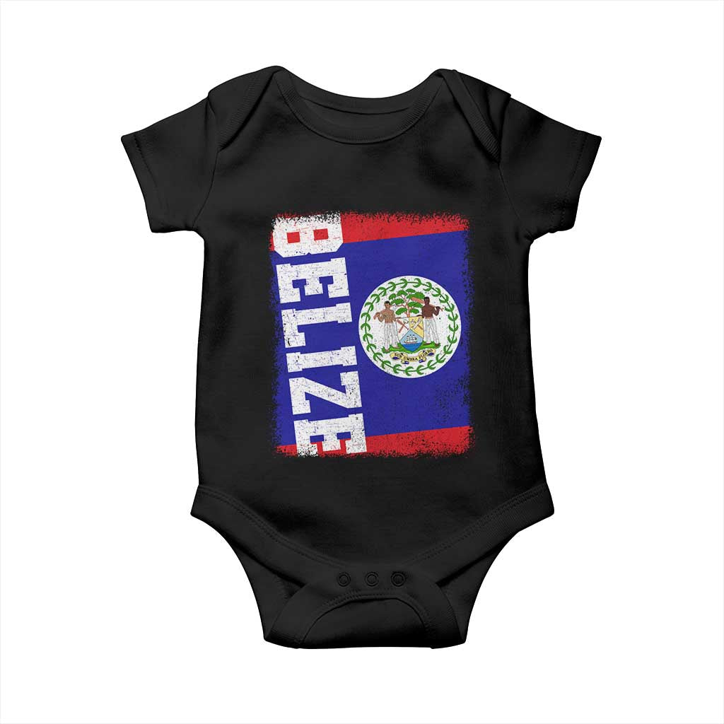 Vintage Belize Baby Onesie Distressed Flag Central American Pride Heritage Gift