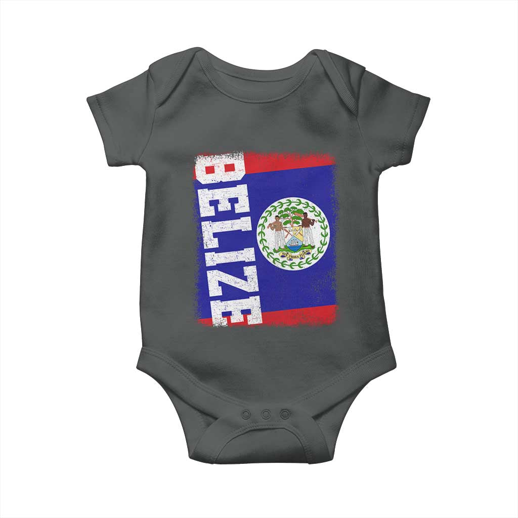 Vintage Belize Baby Onesie Distressed Flag Central American Pride Heritage Gift