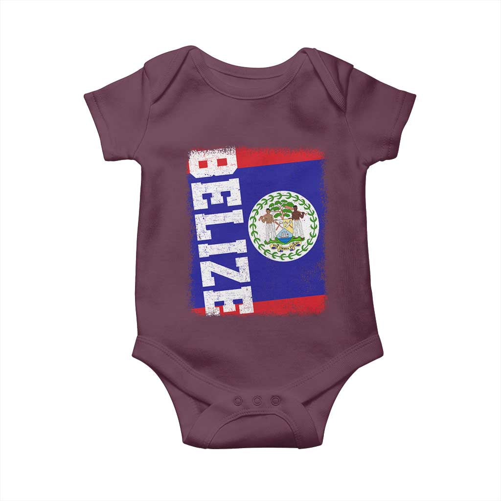 Vintage Belize Baby Onesie Distressed Flag Central American Pride Heritage Gift