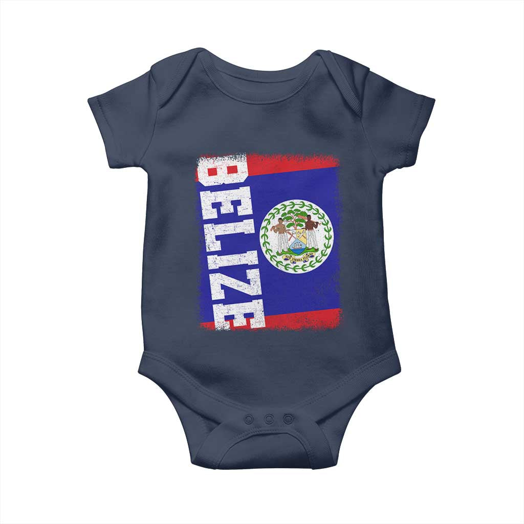 Vintage Belize Baby Onesie Distressed Flag Central American Pride Heritage Gift