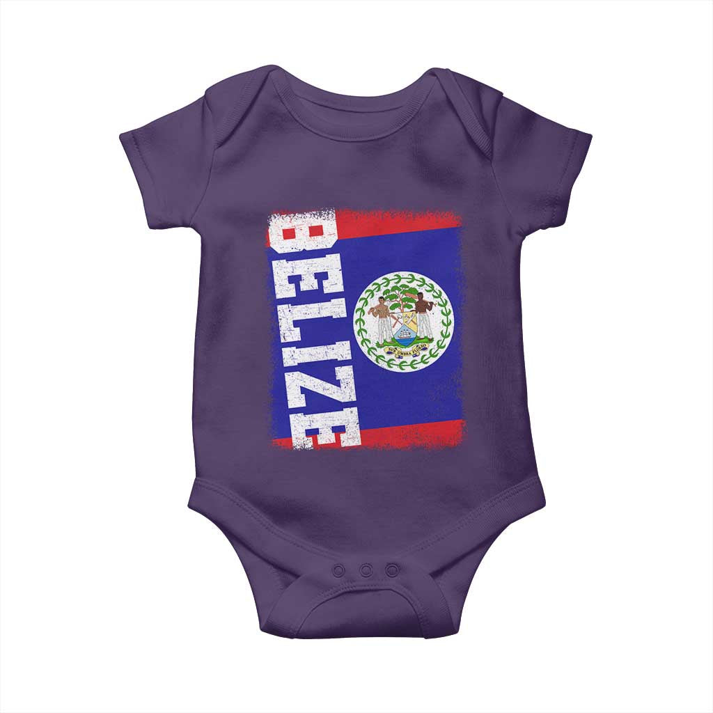 Vintage Belize Baby Onesie Distressed Flag Central American Pride Heritage Gift