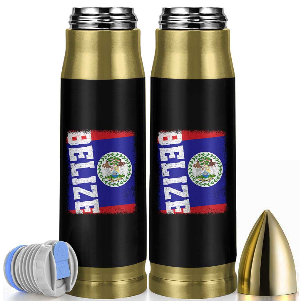 Vintage Belize Bullet Tumbler Distressed Flag Central American Pride Heritage Gift