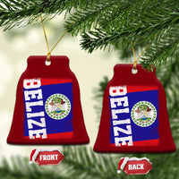 Vintage Belize Ceramic Ornament Distressed Flag Central American Pride Heritage Gift