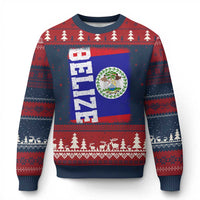 Vintage Belize Ugly Christmas Sweater Distressed Flag Central American Pride Heritage Gift