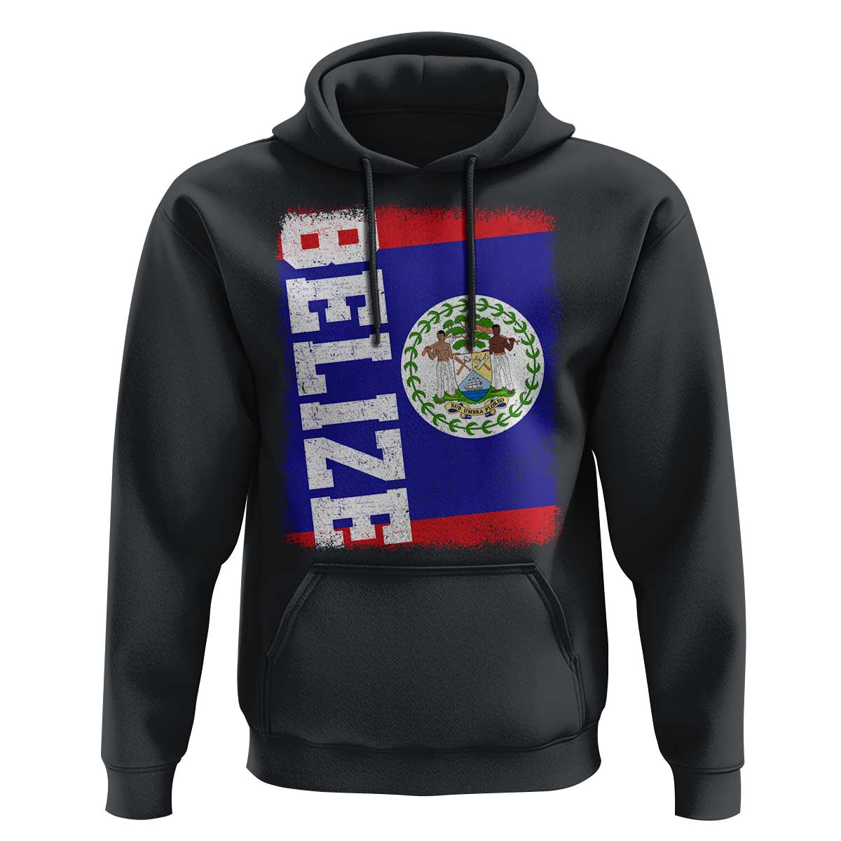 Vintage Belize Hoodie Distressed Flag Central American Pride Heritage Gift
