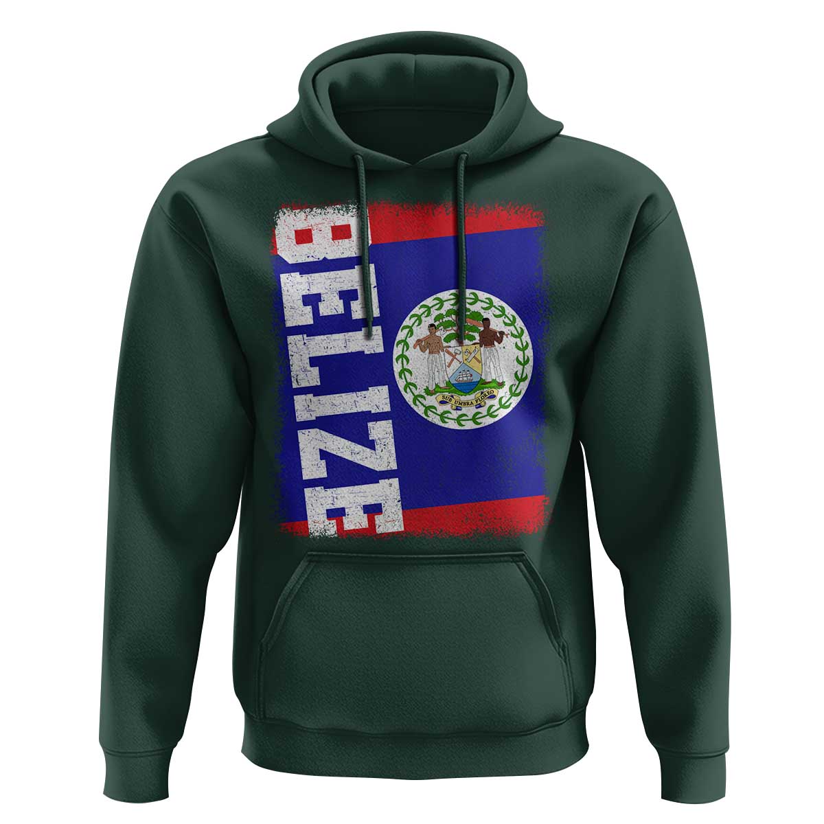 Vintage Belize Hoodie Distressed Flag Central American Pride Heritage Gift
