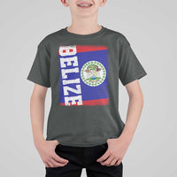 Vintage Belize T Shirt For Kid Distressed Flag Central American Pride Heritage Gift
