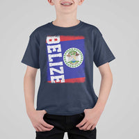 Vintage Belize T Shirt For Kid Distressed Flag Central American Pride Heritage Gift