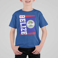 Vintage Belize T Shirt For Kid Distressed Flag Central American Pride Heritage Gift