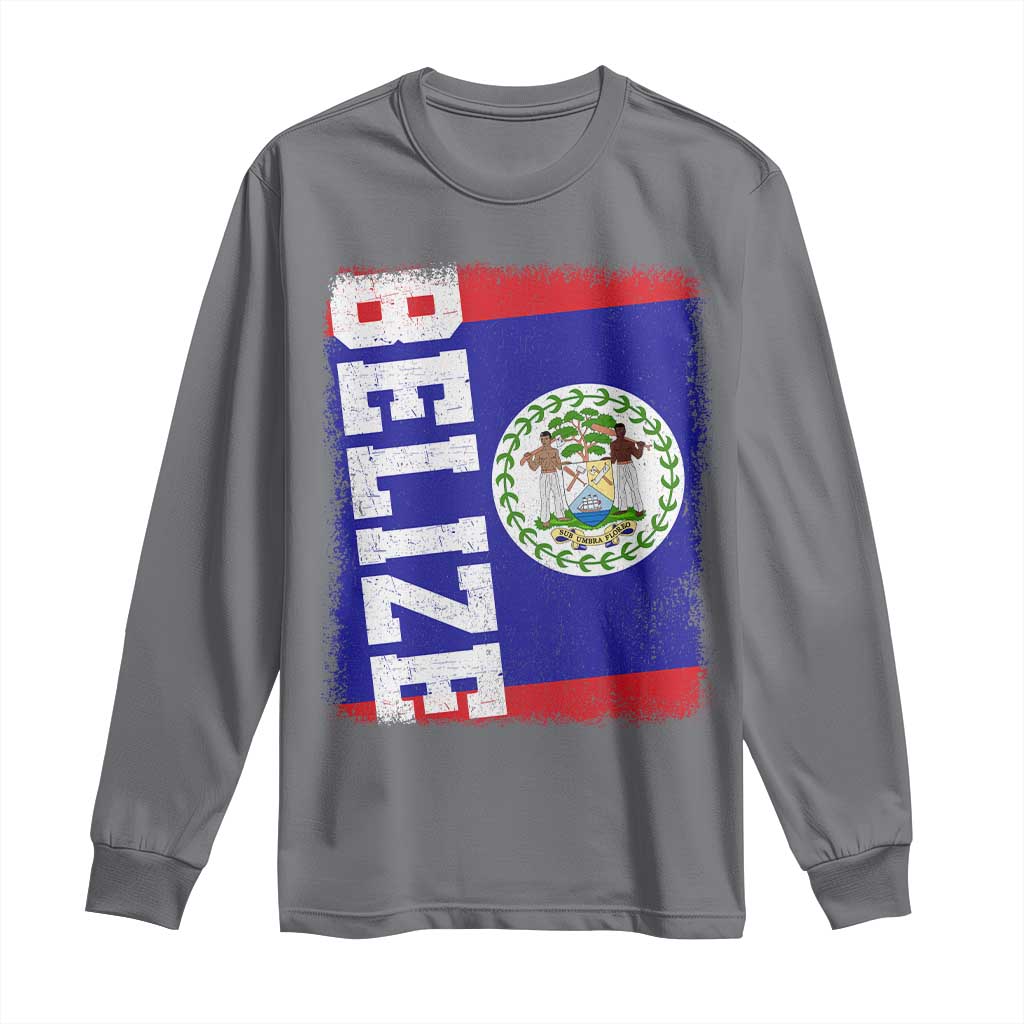 Vintage Belize Long Sleeve Shirt Distressed Flag Central American Pride Heritage Gift