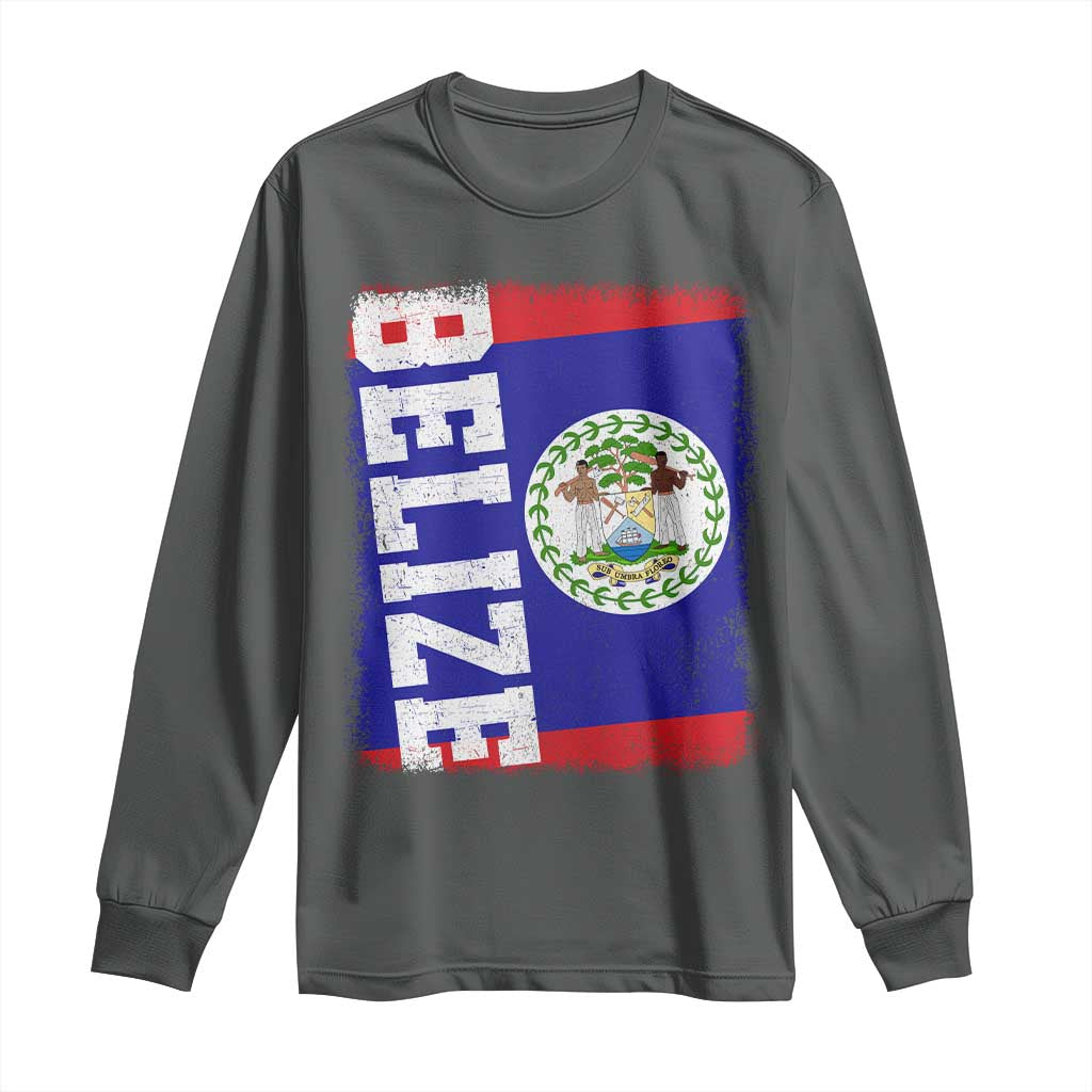 Vintage Belize Long Sleeve Shirt Distressed Flag Central American Pride Heritage Gift