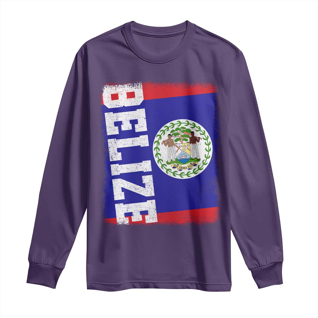 Vintage Belize Long Sleeve Shirt Distressed Flag Central American Pride Heritage Gift