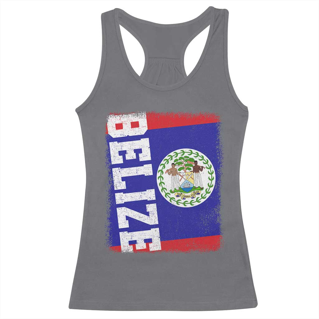 Vintage Belize Racerback Tank Top Distressed Flag Central American Pride Heritage Gift