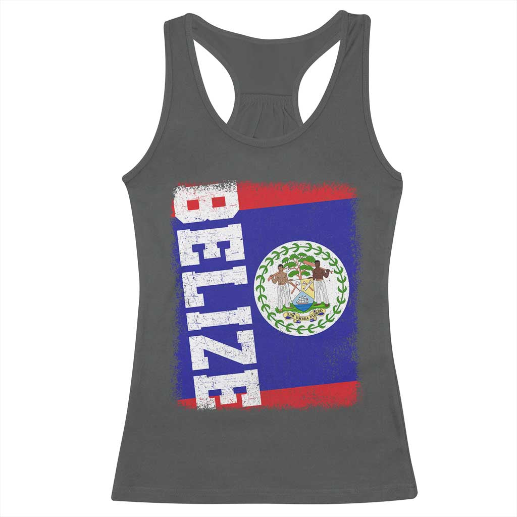 Vintage Belize Racerback Tank Top Distressed Flag Central American Pride Heritage Gift