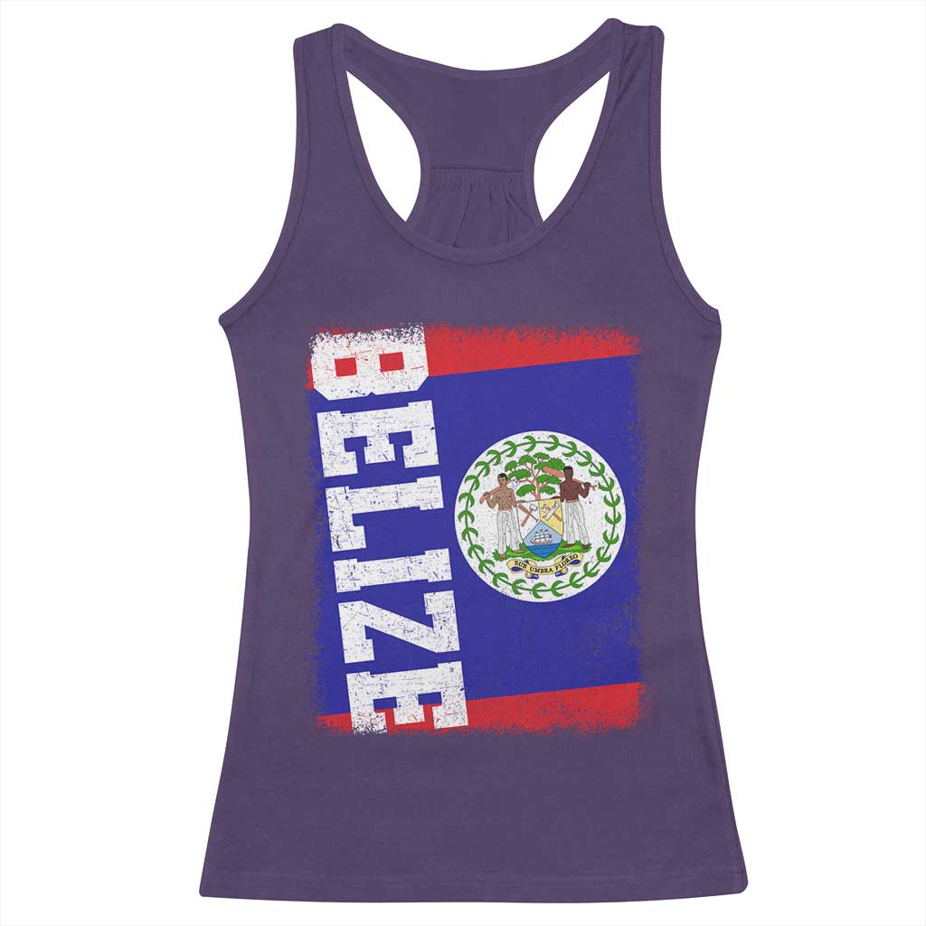 Vintage Belize Racerback Tank Top Distressed Flag Central American Pride Heritage Gift