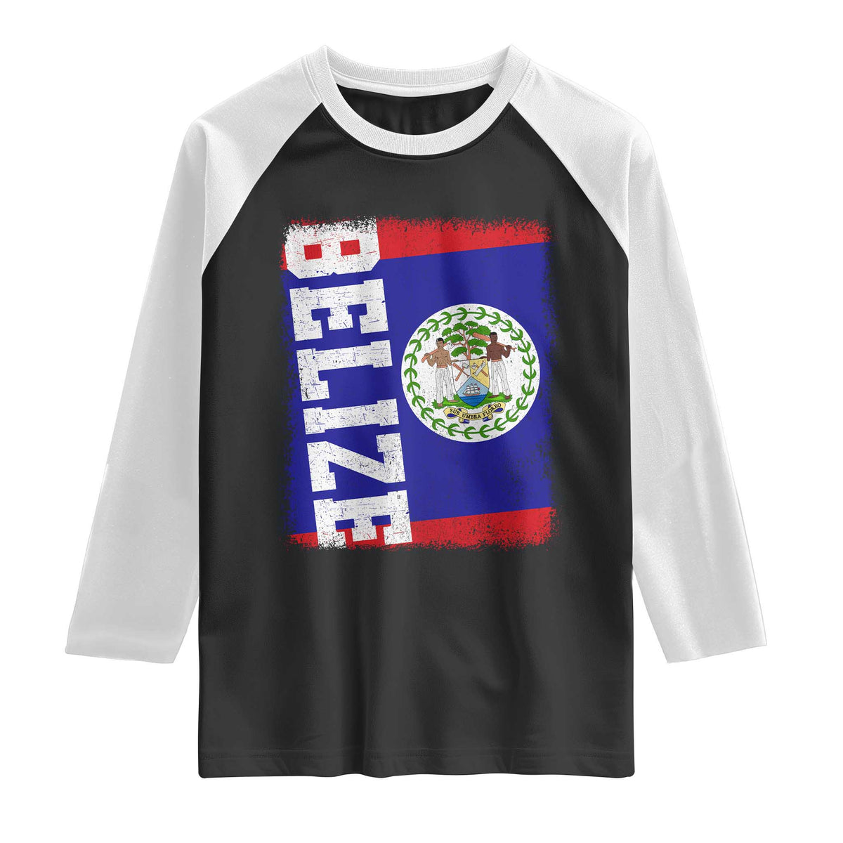 Vintage Belize Raglan Shirt Distressed Flag Central American Pride Heritage Gift