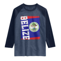 Vintage Belize Raglan Shirt Distressed Flag Central American Pride Heritage Gift