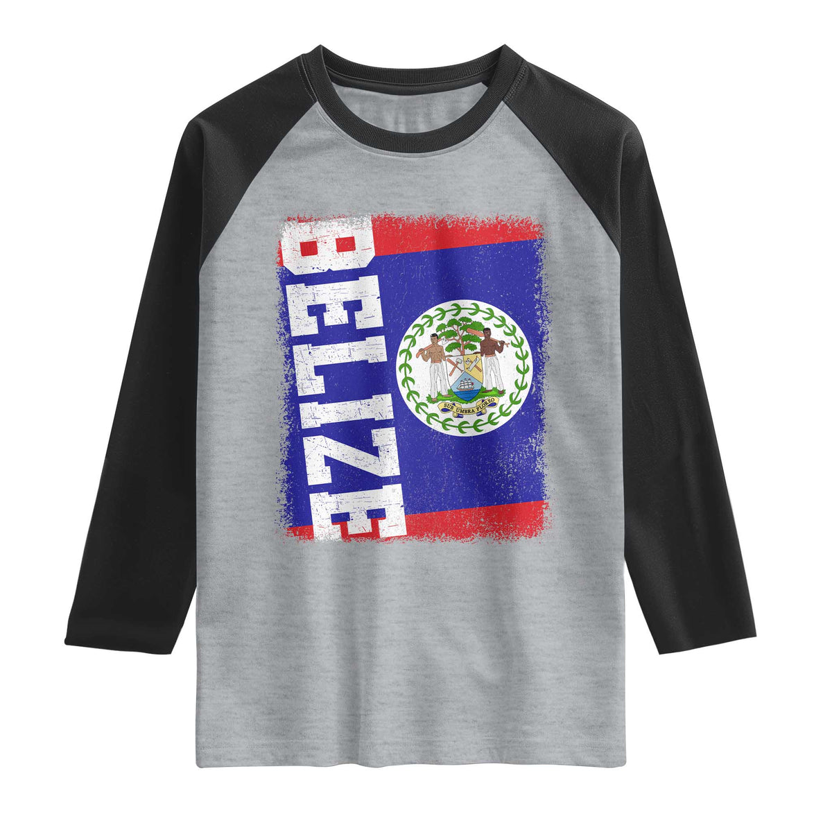 Vintage Belize Raglan Shirt Distressed Flag Central American Pride Heritage Gift