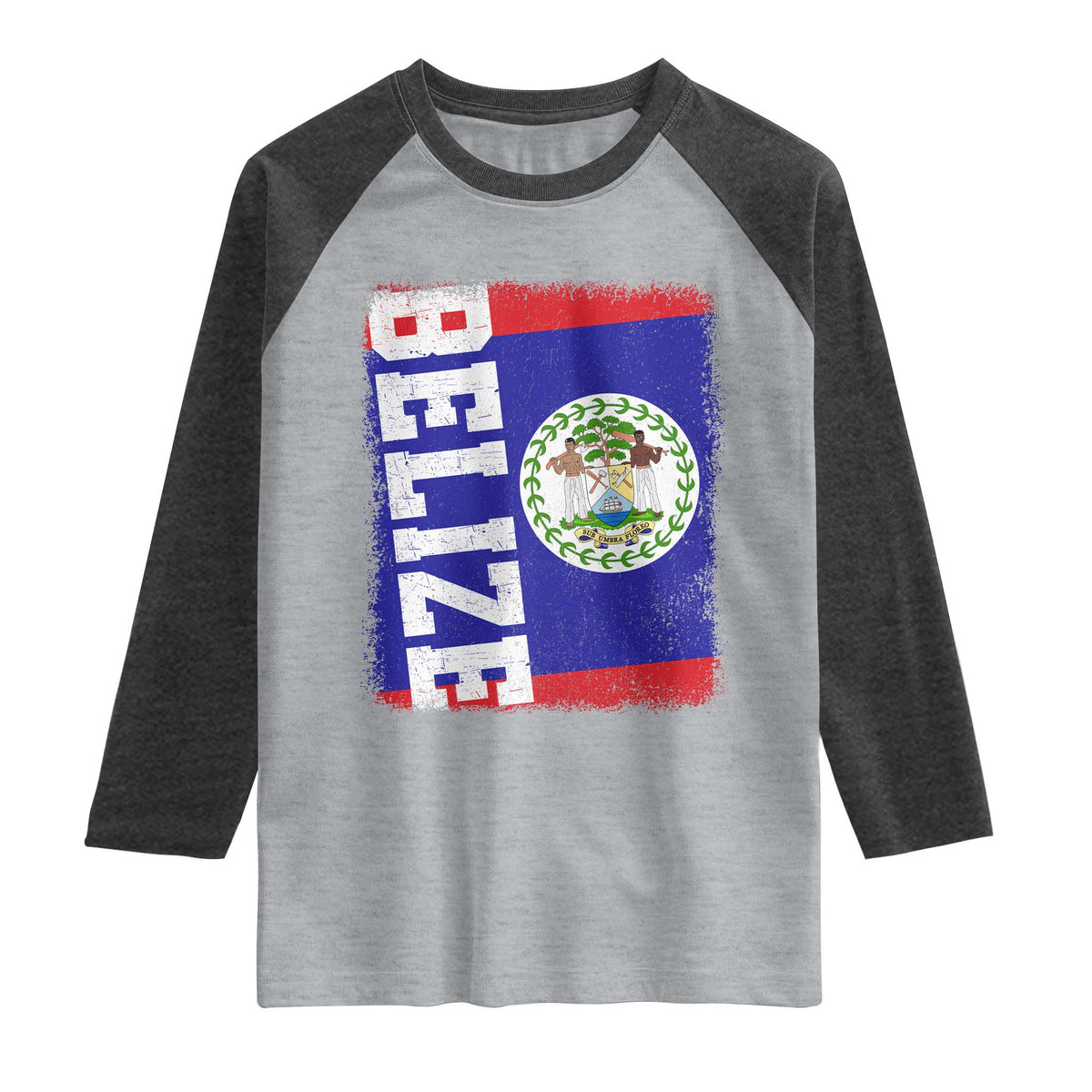 Vintage Belize Raglan Shirt Distressed Flag Central American Pride Heritage Gift