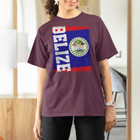 Vintage Belize T Shirt For Women Distressed Flag Central American Pride Heritage Gift