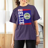 Vintage Belize T Shirt For Women Distressed Flag Central American Pride Heritage Gift