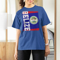 Vintage Belize T Shirt For Women Distressed Flag Central American Pride Heritage Gift