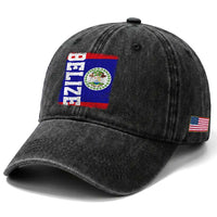 Vintage Belize Washed Cotton Baseball Cap Distressed Flag Central American Pride Heritage Gift