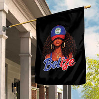 Belize Princess Garden Flag Melanin Afro Girl Belize Flag Heritage Gift for Black Girls