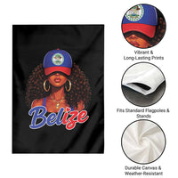 Belize Princess Garden Flag Melanin Afro Girl Belize Flag Heritage Gift for Black Girls