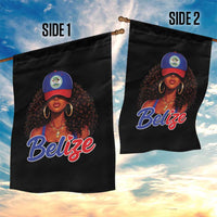 Belize Princess Garden Flag Melanin Afro Girl Belize Flag Heritage Gift for Black Girls