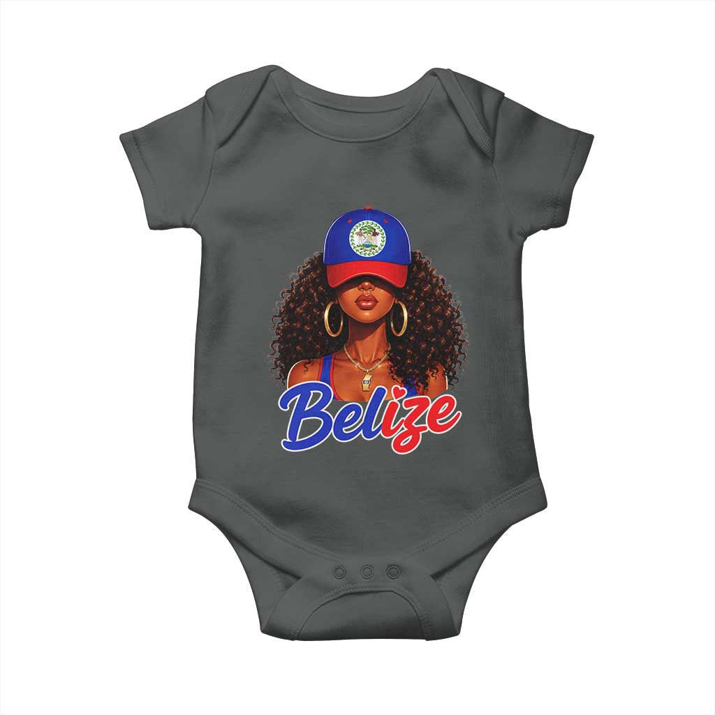 Belize Princess Baby Onesie Melanin Afro Girl Belize Flag Heritage Gift for Black Girls