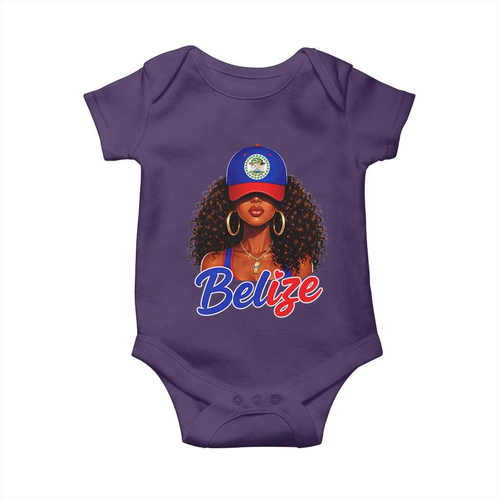 Belize Princess Baby Onesie Melanin Afro Girl Belize Flag Heritage Gift for Black Girls