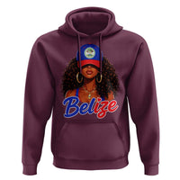 Belize Princess Hoodie Melanin Afro Girl Belize Flag Heritage Gift for Black Girls