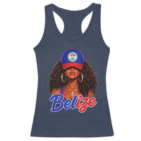Belize Princess Racerback Tank Top Melanin Afro Girl Belize Flag Heritage Gift for Black Girls