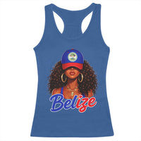Belize Princess Racerback Tank Top Melanin Afro Girl Belize Flag Heritage Gift for Black Girls