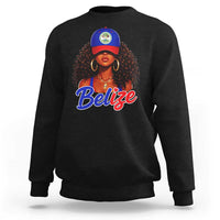 Belize Princess Sweatshirt Melanin Afro Girl Belize Flag Heritage Gift for Black Girls